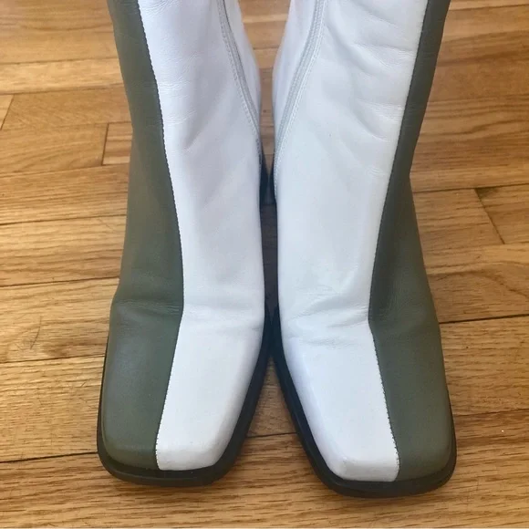 ALOHAS South bicolor green/white heeled boots - Picture 5 of 11